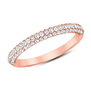 rose gold multi row diamond ring 