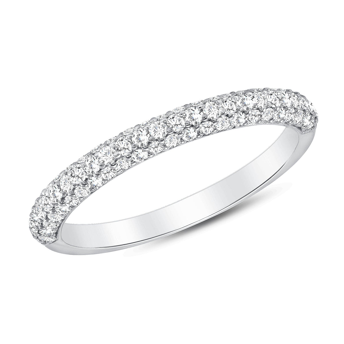White gold multi row diamond ring 
