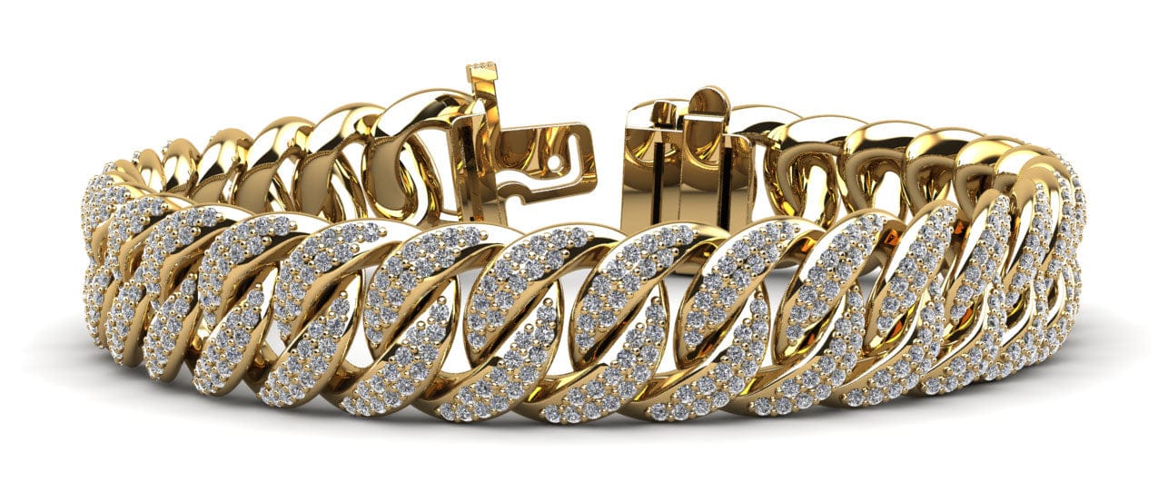 Men's Cuban Link Diamond Bracelet, Carats – - Main Image