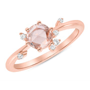 Rose Cut Diamond Cluster Ring Rose Gold