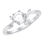 Rose Cut Diamond Cluster Ring white gold