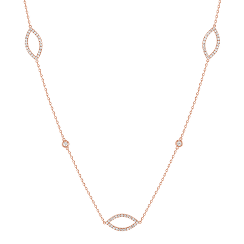 Marquise Shaped Diamond Necklace