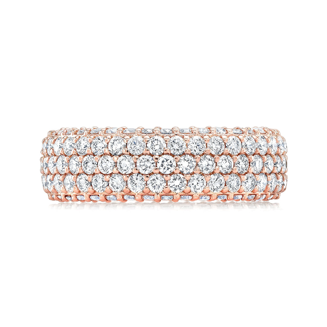 5 Carats Pave Eternity Diamond Ring 7mm Width