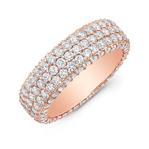Men's Eternity Diamond Ring  Profile View Rose Gold
