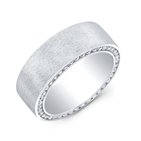 Men's Eternity Diamond Ring Wedding Band Front front view