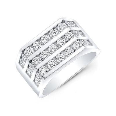 Channel Set 3 Row Men's Ring