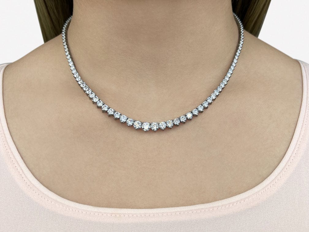 20 Carats Graduated Diamond Tennis Necklace