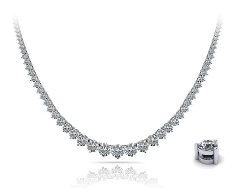 20 Carats Graduated Diamond Tennis Necklace