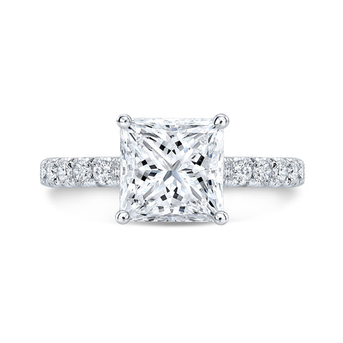 2.30 Ct. Princess Cut Engagement Ring Set GIA Certified Platinum