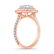 Double Halo Engagement Ring Side Profile