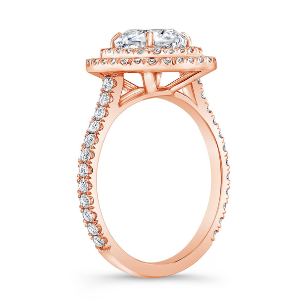 Double Halo Engagement Ring Side Profile