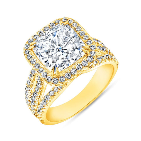 Halo 3 Row Split Shank Engagement Ring – Kingofjewelry.com