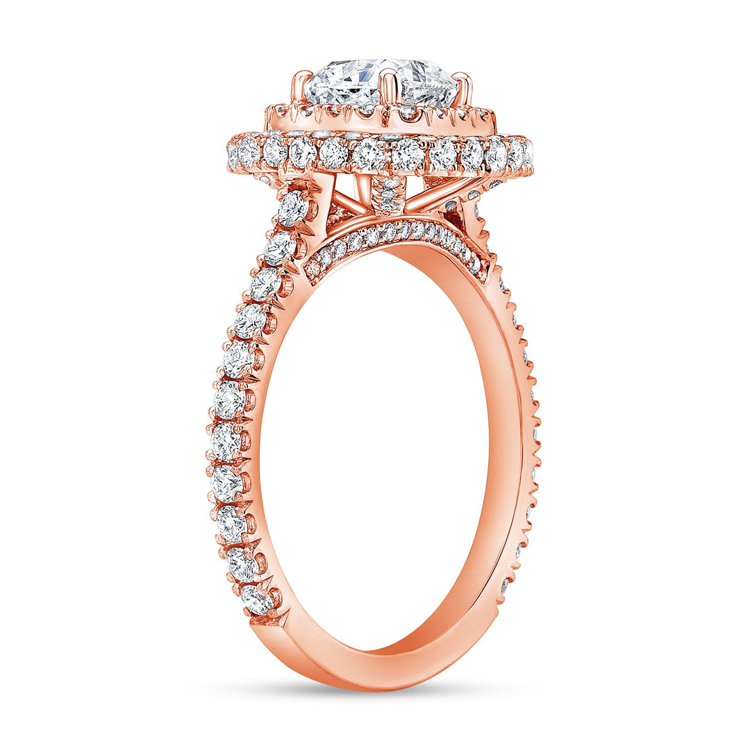 Cushion Double Halo with Hidden Halo Engagement Ring