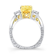 Yellow Cushion Cut Diamond Ring