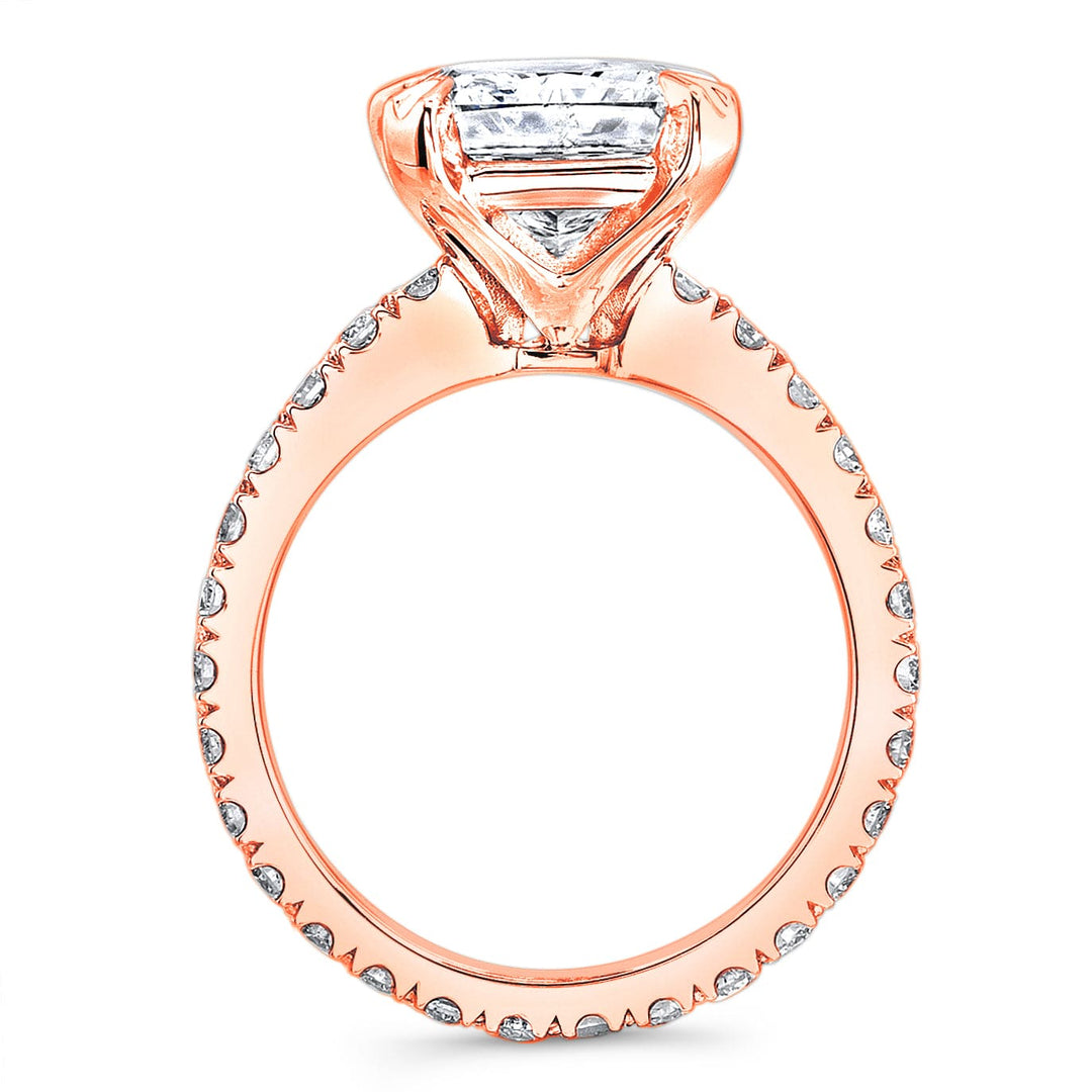 U-Pave Eternity Diamond Engagement Ring Eagle Claw Basket