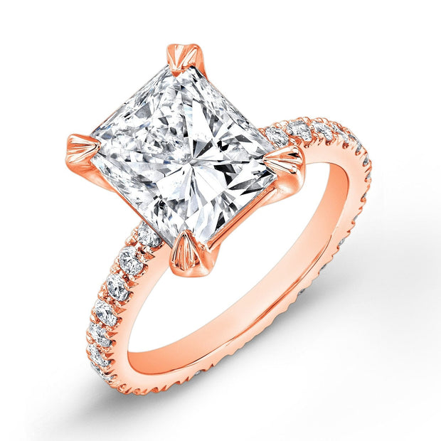 Radiant Cut Engagement Ring Eternity Rose Gold