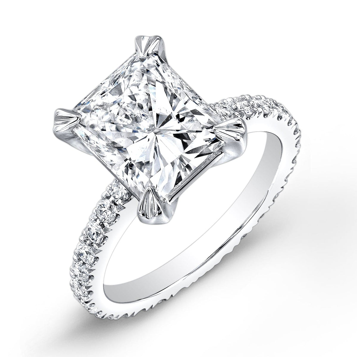 Naturalradiantcutpaveeternityengagementringwhitegold