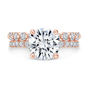 Four Prong Diamond Engagement Ring With Eternity Matching Band
