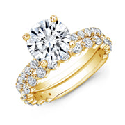 Four Prong Diamond Engagement Ring With Eternity Matching Band