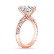 Knife Edge Pave Engagement Ring Set