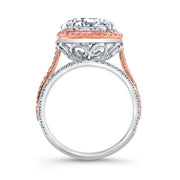 3.90 Ct. Art Deco Halo Pave Engagement Ring J Color VS1 GIA Certified