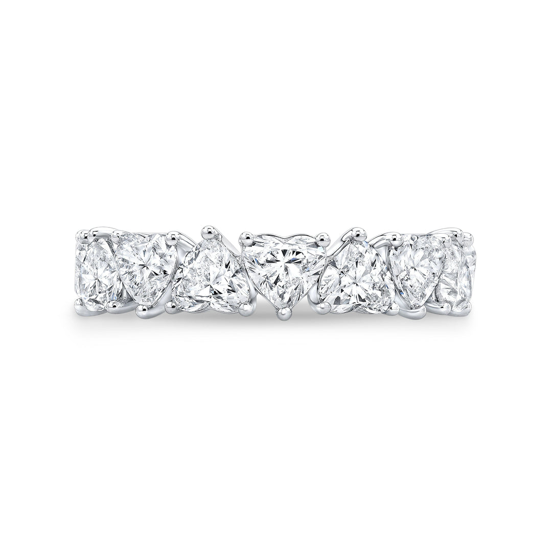 Heart Shaped Eternity Band Front View