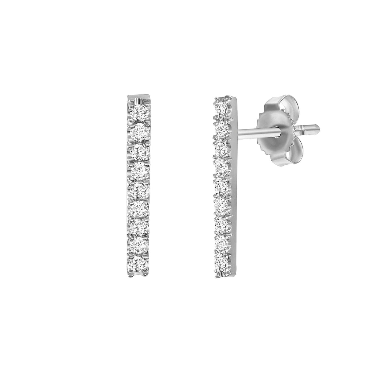 Nine stone bar earrings
