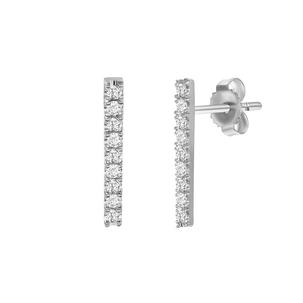 Nine Stone Bar Earrings