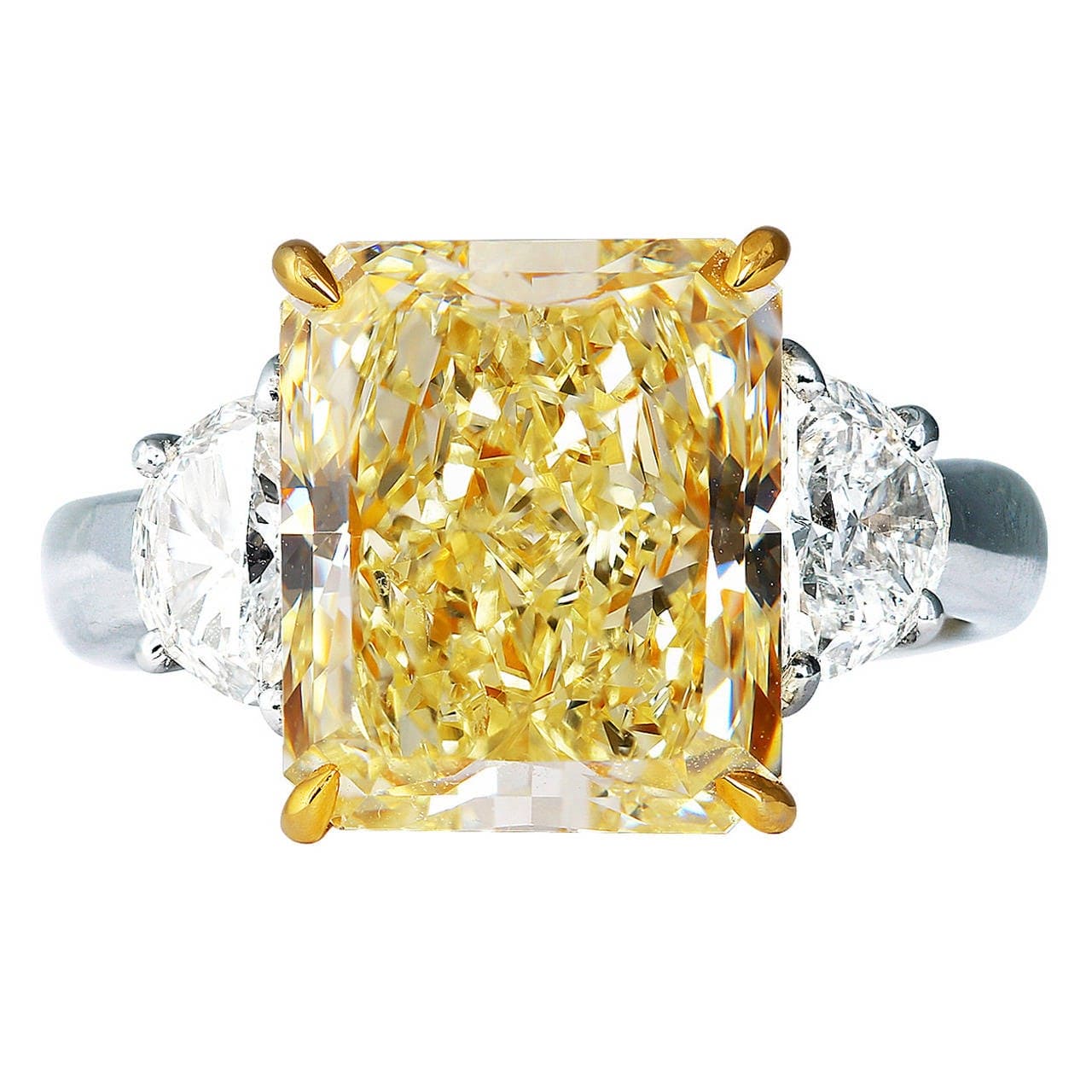 Fancy intense yellow diamond ring Clearance
