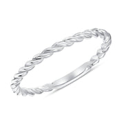 white gold braided ring