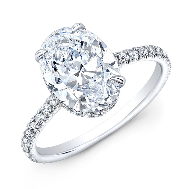 Hidden Halo Diamond Engagement Ring