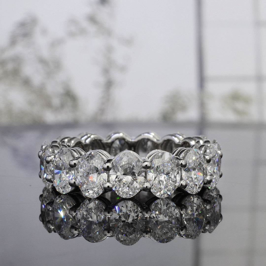 6 Carats Oval Eternity Band F-G Color VS1 Clarity