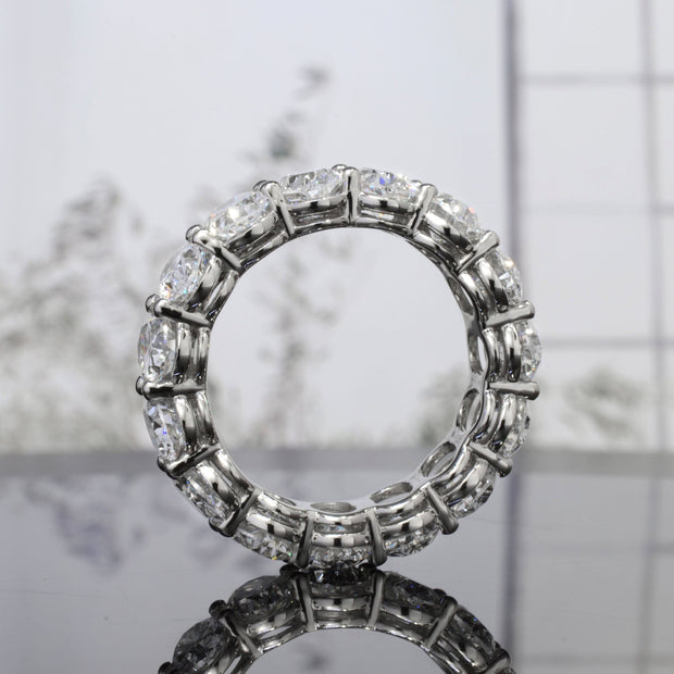 6 Carats Oval Eternity Ring G Color SI1 Clarity