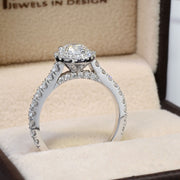 1.40 Ct Pear Halo Engagement Ring Natural Diamonds G Color VS1 GIA Certified