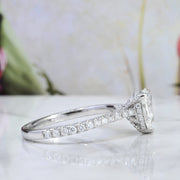 Hidden Halo Pear Engagement Ring Side
