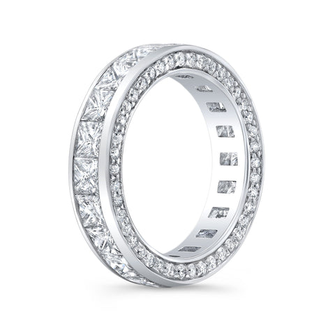 5.50 Ct. Channel Set Princess Cut Eternity Band with Side Pave