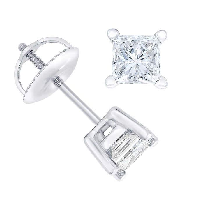 Princess cut diamond stud earrings gallery 