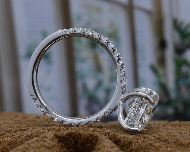 Hidden Halo Engagement Ring Side Profile