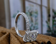 Hidden Halo Engagement Ring Set Profile View