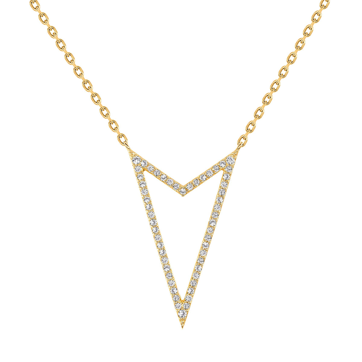 Yellow gold rock star diamond pendant necklace