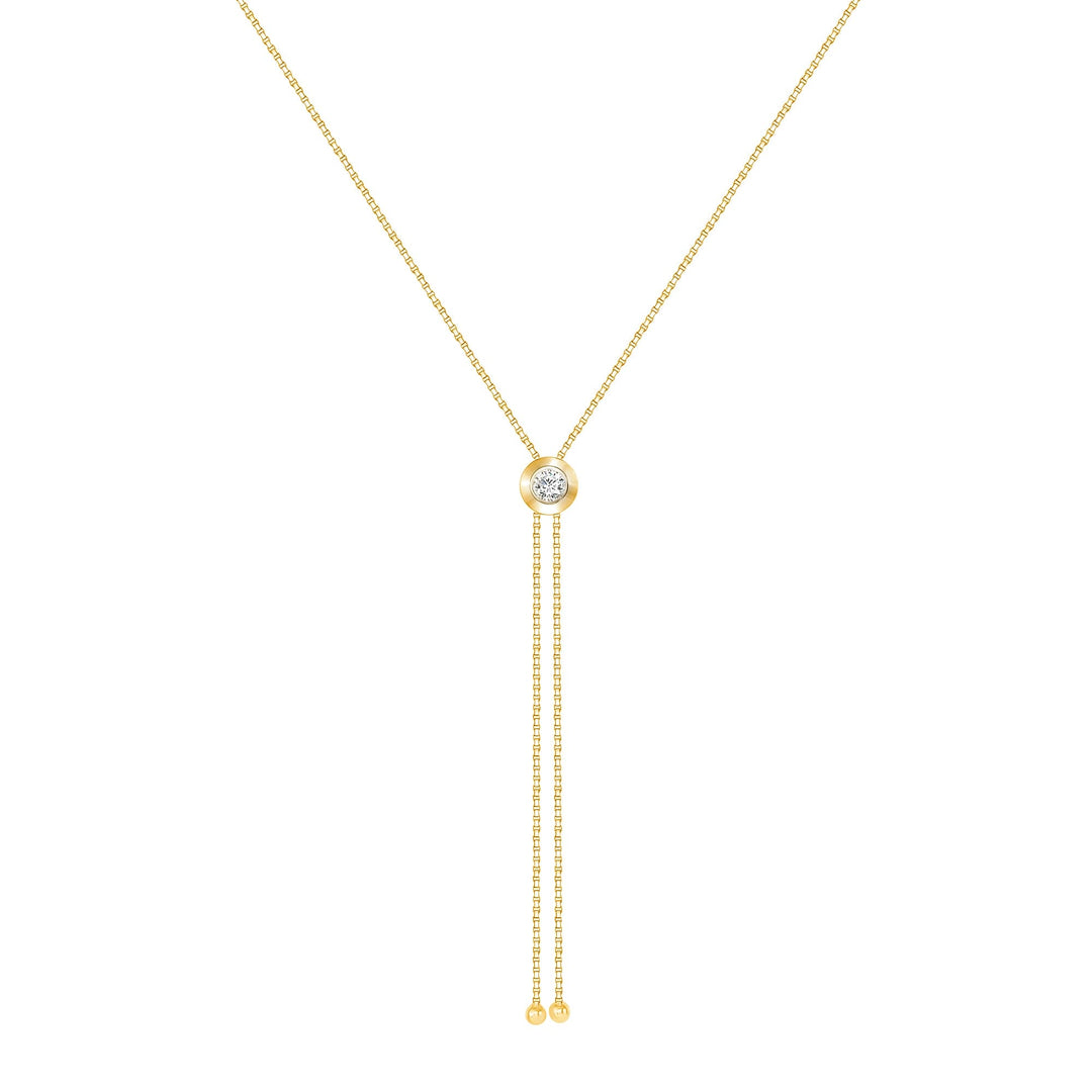 Solid Gold and Diamond Adjustable Rodeo Necklace