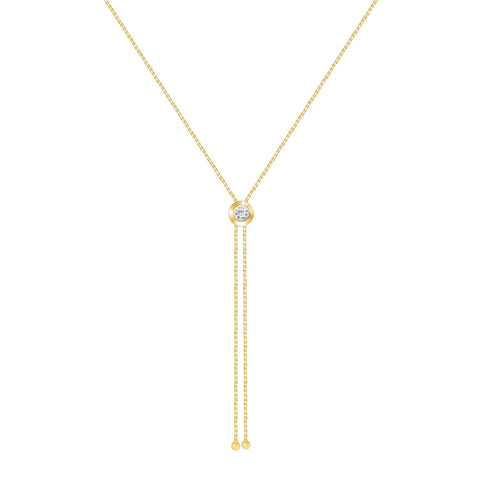 Solid Gold and Diamond Adjustable Rodeo Necklace