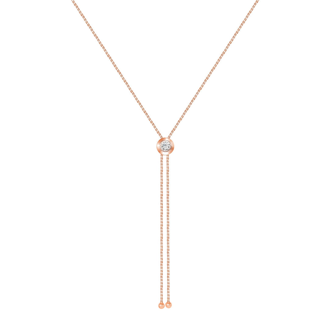 Solid Gold and Diamond Adjustable Rodeo Necklace