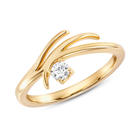 Yellow Gold Rose Tier Ring 