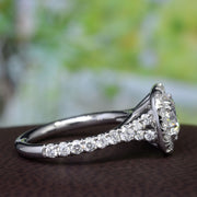 Halo Engagement Ring Side View