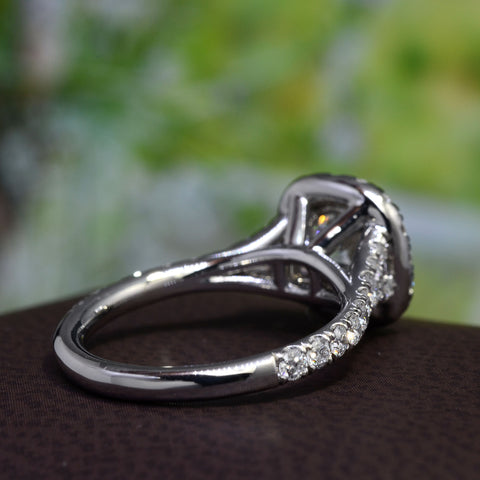 Halo Engagement Ring Profile View