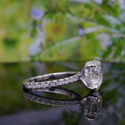 Hidden Halo Diamond Engagement Ring Side View