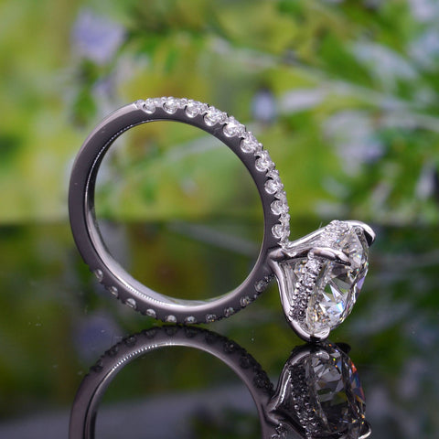 6 Ctw Hidden Halo Engagement Ring Set J Color SI1 GIA certified