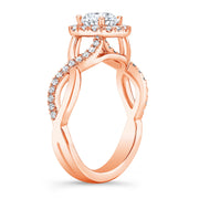 Twist Halo Diamond Engagement Ring