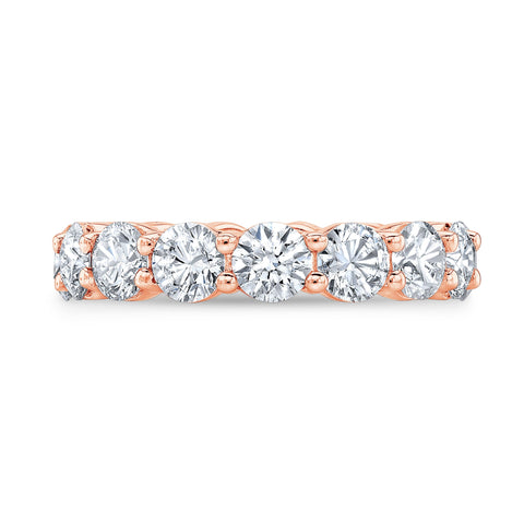 6 Carat Diamond Eternity Band Front View Rose Gold